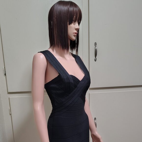 Rachael G Stretch Dress with Thick Straps in Black - Picture 3 of 12